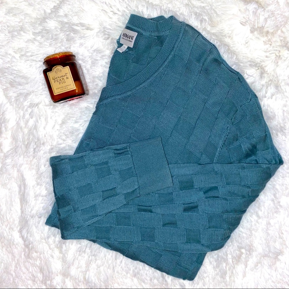 a r m a n i  ||  teal woven sweater · · · xl euc